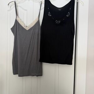 New York & Company Black and Gray Camisole Set